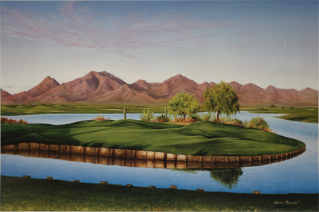 TPC at Scottsdale Arizona, the 12th Hole by artist Larry Dyke